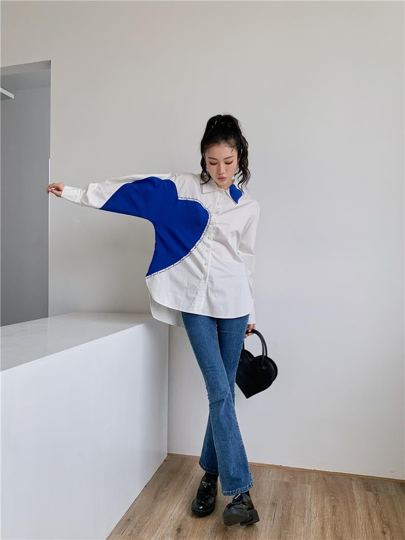 White Button Up Shirt For Women Long Sleeve High Fashion Top And Blouse Autumn Spring Clothes