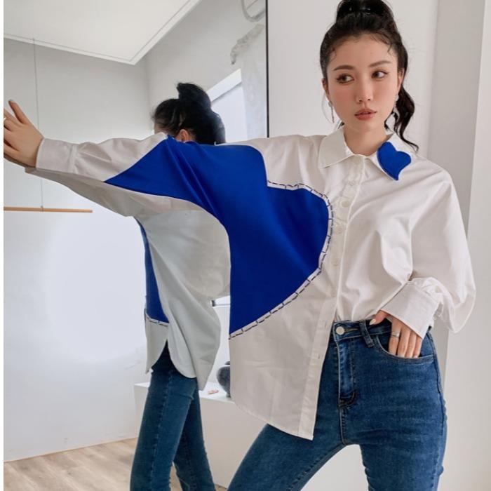 White Button Up Shirt For Women Long Sleeve High Fashion Top And Blouse Autumn Spring Clothes